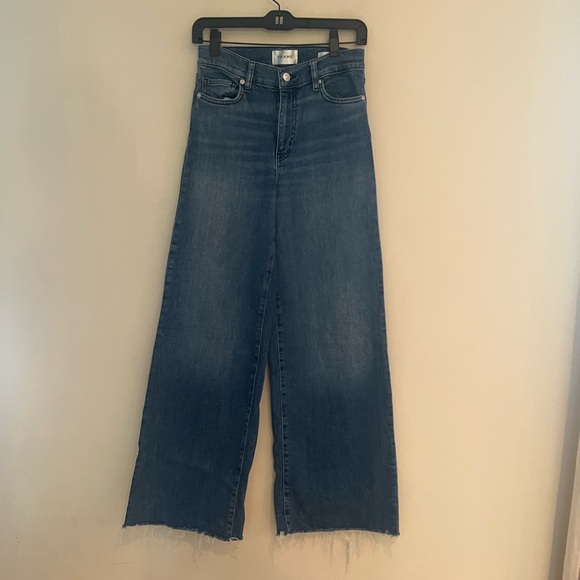 Frame Denim Dark Blue Le Slim Palazzo Flare Jeans - Picture 5 of 12